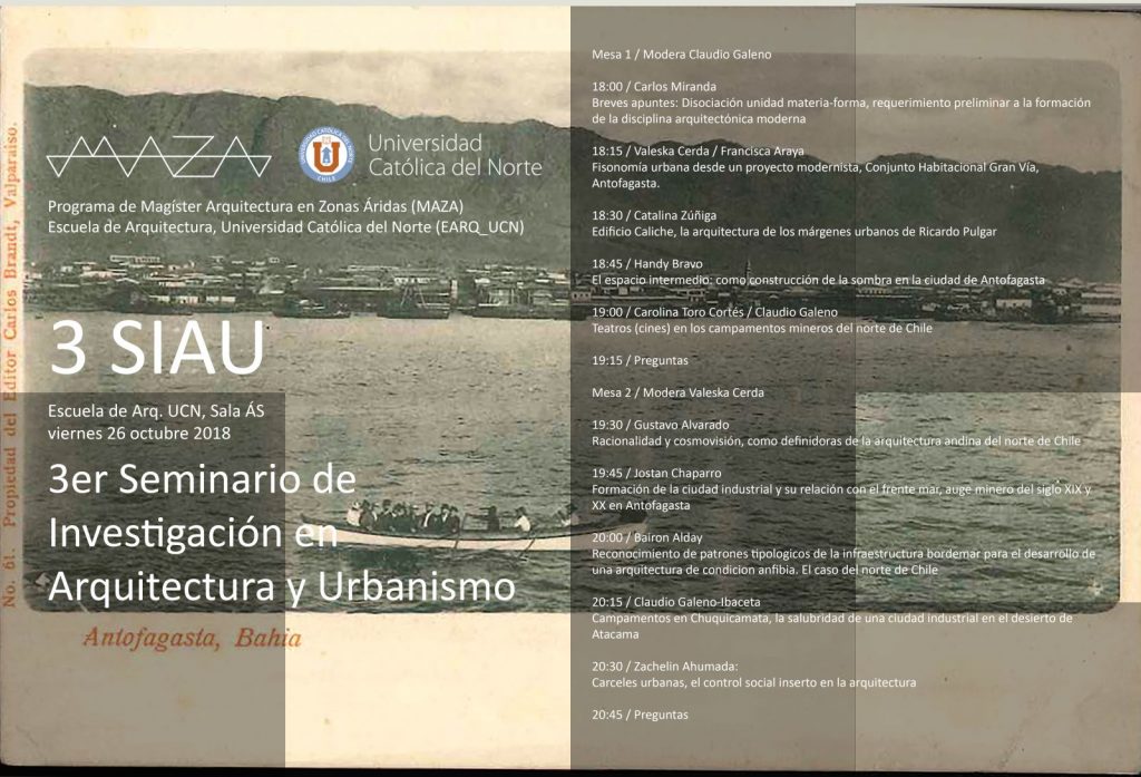 3 SIAU / 3er Seminario de Investigación en Arquitectura y Urbanismo, Sala ÁS, Escuela de Arquitectura